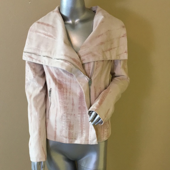 Blank NYC Cream tie-dye faux suede drape front jacket - Picture 8 of 16